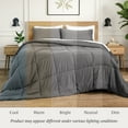 thumbnail image 6 of Ivy Union Comforter Set - Box Stitch - Easy Care Ultra-Soft Microfiber - All Season Warmth - Bedding Comforter - Oversized King - Grey, 6 of 7