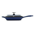 thumbnail image 2 of Tramontina Gourmet Enameled Cast Iron 11-inch Grill Pan with Press - Gradated Cobalt, 2 of 3