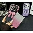 thumbnail image 5 of for iPhone 17 Bling Glitter Cute Bow Case,Sparkle Diamond Slim Plating Luxury Crystal Rhinestone Phone Cover for Women Girls Protective Camera Protection Bumper,Pink, 5 of 14