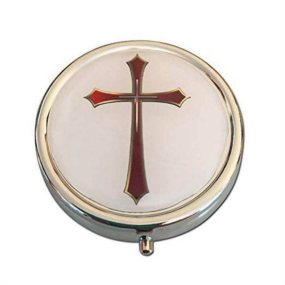Cross Silver Three Section Pocket/Purse/Travel Pill Box Case