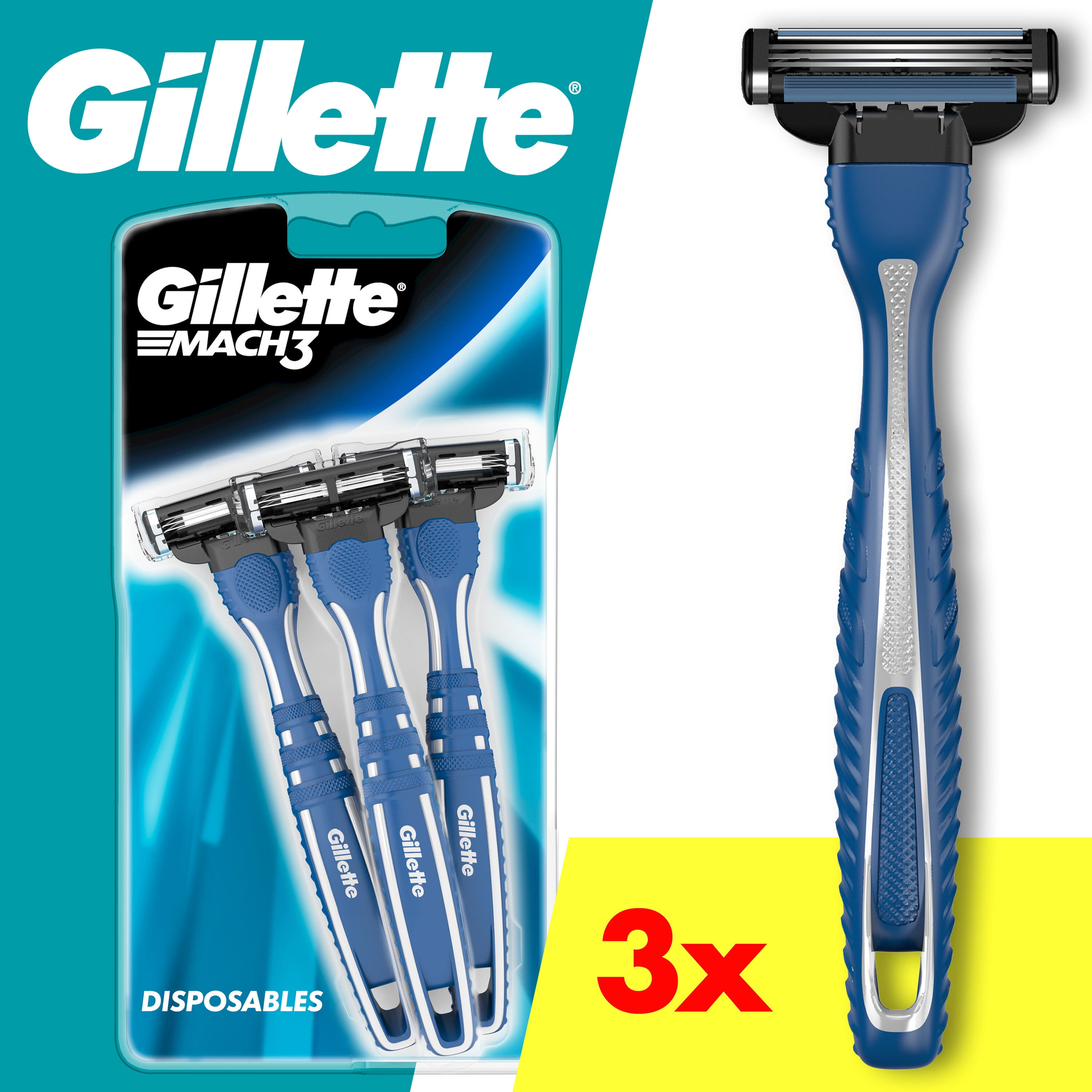 Gillette Mach3 Sensitive Men Disposable Razor 3 Blade with