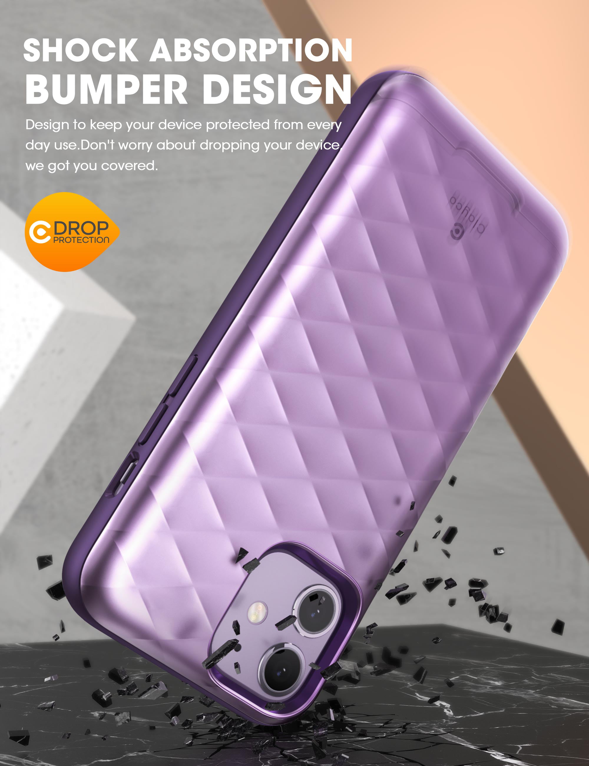 GOOSPERY iPhone 12 Mini Wallet Case with Card Holder, Protective Dual Layer Bumper Phone Case (Lilac Purple) Ip12m-mdb-ppl