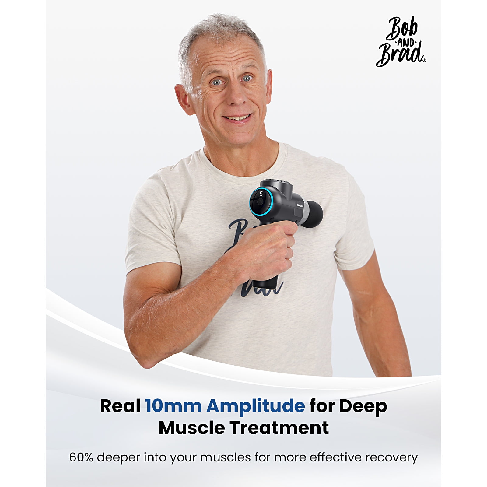 Bob and Brad C2 Massage Gun, Deep Tissue with 5 Speeds and 5 Heads, Handheld Muscle Massager for Home Gym Office Workout Recovery Pain Soreness Relief