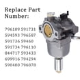 thumbnail image 2 of Carburetor Carb Fit for 19HP 19.5HP Craftsman 594593 796109 796587 594601 31A507 31A607 31Q777 Models, 2 of 6