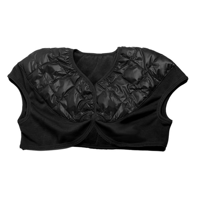 MERIGLARE Unisex Winter Short Down Jacket Breathable Thermal Shoulder Wrap Protector Black M
