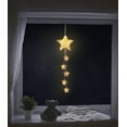 Lewondr Hanging Light, Rattan Star Fairy Lights Indoor Decorative