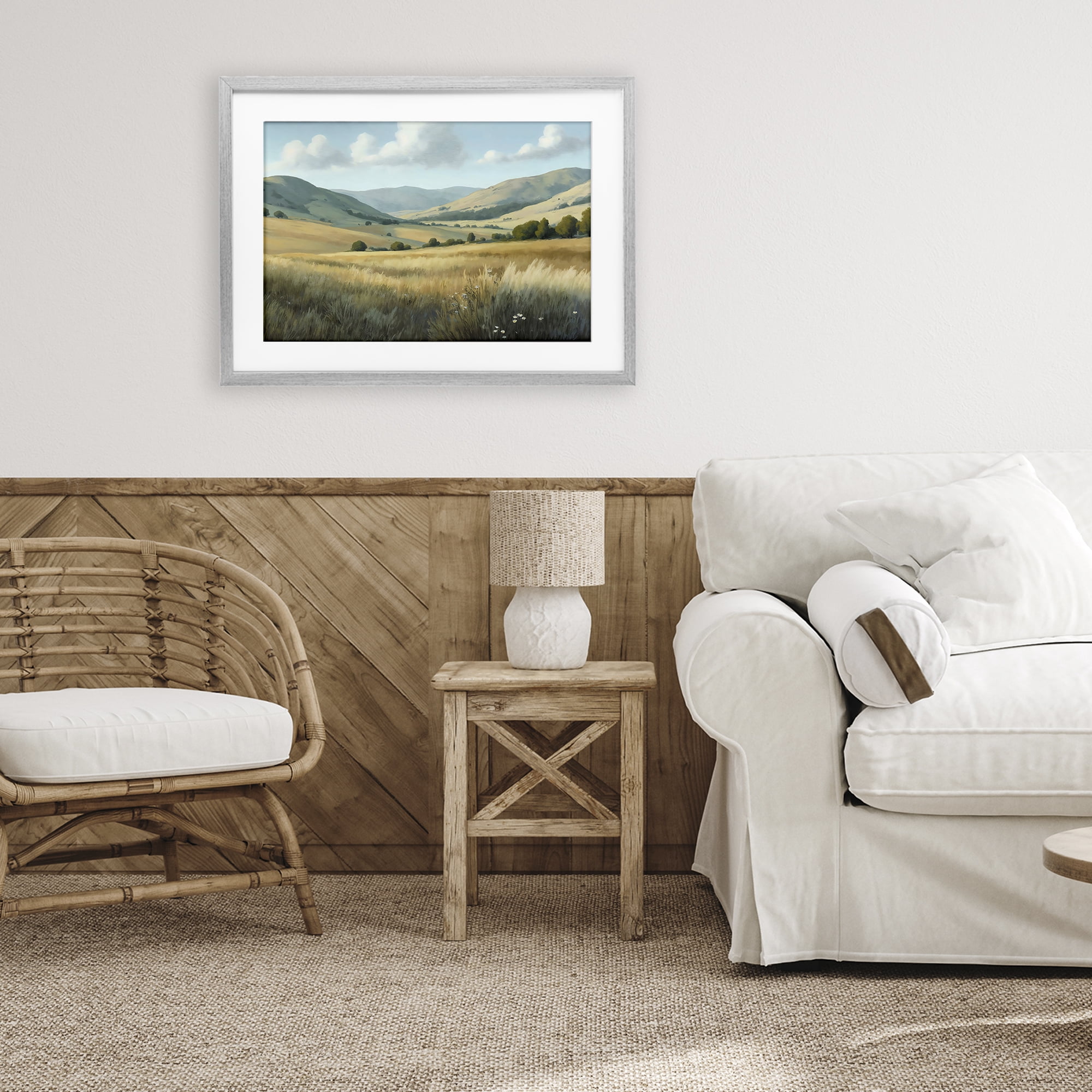 Stupell Industries Rolling Hills at Golden Hour Gray Framed Print Under Glass, design by Creative Studio
