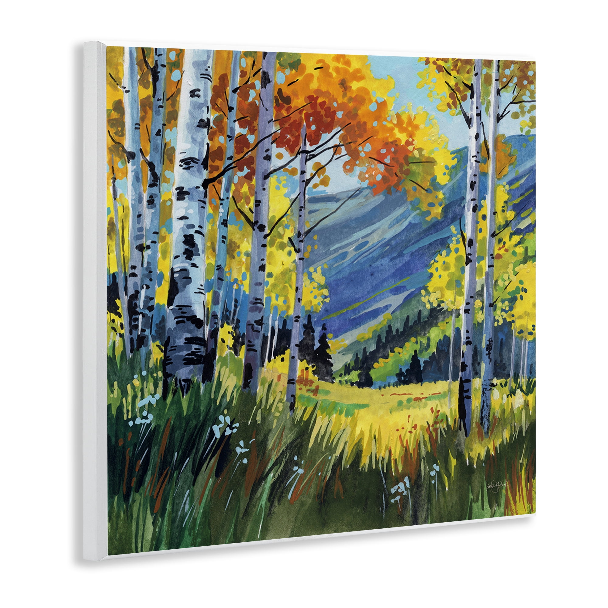 Stupell Industries Autumn Golden Birch Grove Wall Plaque Art, design by Kate Jarvik Birch