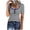 Black, variant on Women's Casual Striped Printed Blouse Short Sleeve Round Neck Button Up Top Fashion Loose Comfy Shirt, Light Blue S