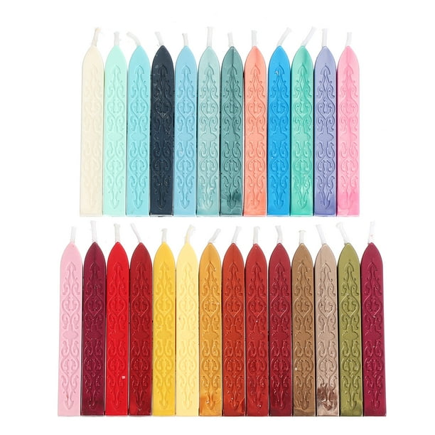 Uxcell 26 colores de barras de sellado de cera, paquete de 26 barras de cera para sellos de estampado, colores surtidos