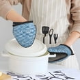 thumbnail image 6 of Pofeuu Ocean on Striped Print Thickened Mini Silicone Oven Mitts Heat Resistant, Rubber Oven Mitt Gloves, Finger Pinch Grips, Pot Holder, Silicone Potholder, 6 of 7