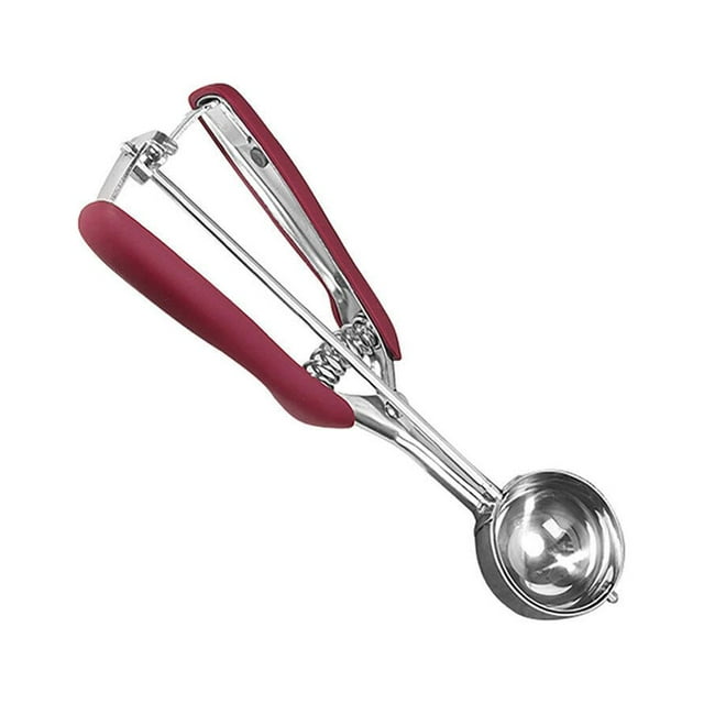 jesticaly 1.18 Inches Ice Cream Scoop Stainless Cookie Spoon Fruit Potato Digging Ball Scooper Wine Red 3cm