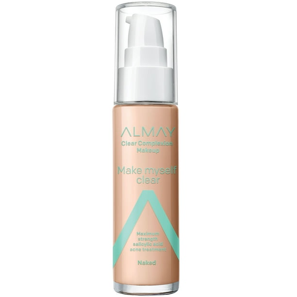 Almay Clear Complexion Makeup, Hypoallergenic, Cruelty, Fragrance Free,  Dermatologist Tested Foundation with Salicylic Acid, 300 Naked, 1.0 oz