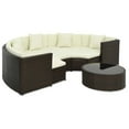 thumbnail image 2 of vidaXL 7 Piece Patio Lounge Set with Cushions Poly Rattan Brown, 2 of 5