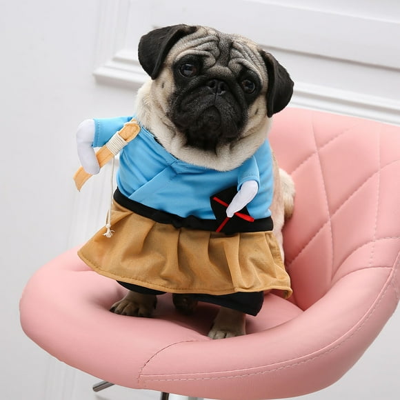 Dog Dress Up Samurai Upright Pet Costume, Party Dress Up Clothes for Dog Cat