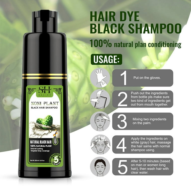 Black Hair Dye Shampoo 3 in 1, Herbal Ingredients Shampoo Black Hair Dye Shampoo 3 in 1, Herbal Ingredients Shampoo