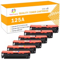 Toner H-Party 6-Pack Compatible HP 125A  125 A Laserjet Toner Cartridge for HP CB540A M251n M251nw MFP M276n M276nw CP1215 CP1515N Pro CP1525N CP1525NW Printer Ink