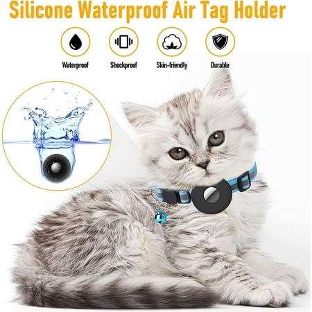 Qianli Collier Pour Chat Collier Reflechissant Pour Chat Avec Clochette Et Boucle De Securite Compatible Apple Airtag Reglable 22 35 Cm Bleu Walmart Canada