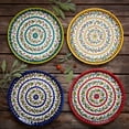 thumbnail image 2 of Ceramic Palestine Colorful Vine Dinner Plates Salad Plates Set, 2 of 4