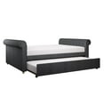 DHP Sophia Upholstered Queen Daybed and Full Trundle, Dark Gray Linen
