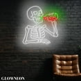 thumbnail image 2 of Glowneon Skeleton Drink Wine Led Sign, Skull Wine Bar Party Wall Art, 2 of 5