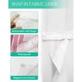 thumbnail image 3 of No Hook Shower Curtain with Snap-in Liner, Pink Ombre Stripe Waterproof Fabric Bathroom Curtains, Farmhouse Simple Striped Bath Curtains & Mesh Top Window 72"x84" Long, 3 of 6