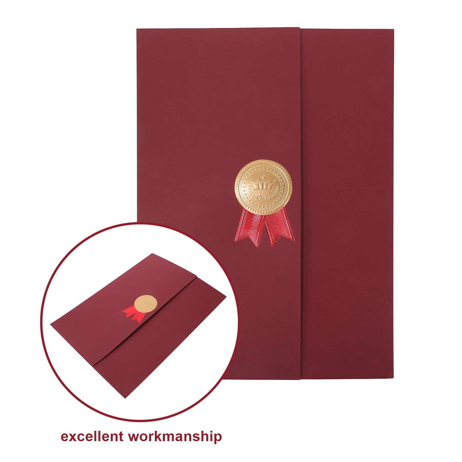 BEADCEST Dark Red Paper Award Covers for Decor - and Practical, 15Pcs