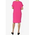 thumbnail image 2 of Robe T-Shirt Midi Longueur Genou à Manches Courtes Ajustée pour Femmes Grande Taille, 2 of 6