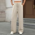 thumbnail image 6 of NJWS Womens High Waisted drawstring Sweatpants Wide Leg Baggy Lounge Jogger Pants With Pockets, 6 of 8