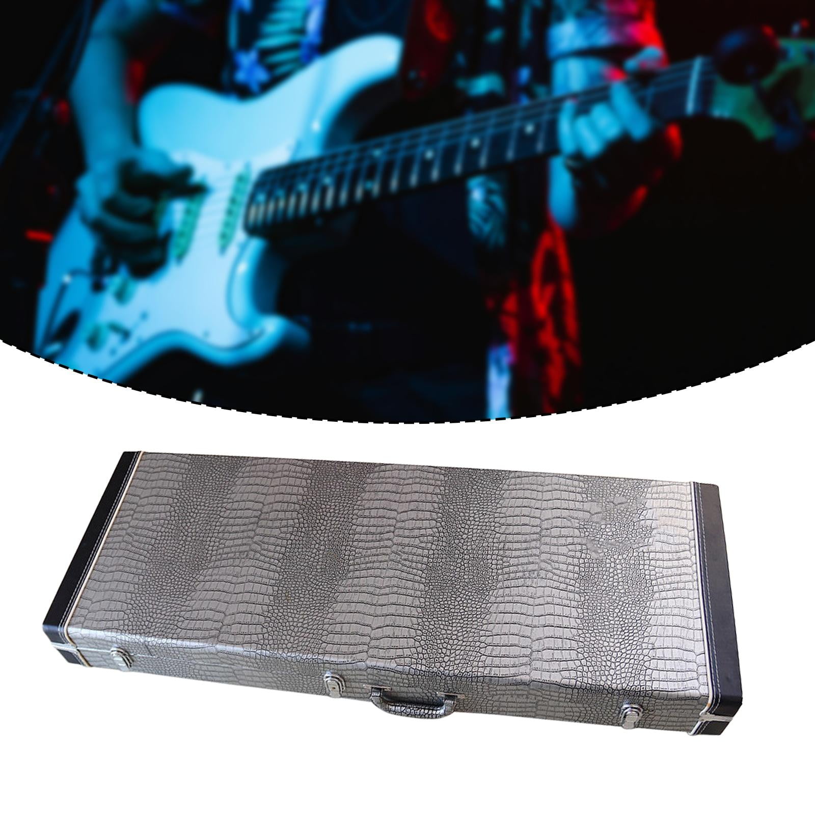 Electric Guitar Case Square Hardshell Storage Case Impact Resistant PU Leather for Traveling Musicians