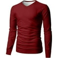 thumbnail image 5 of Busydd Long Sleeve T Shirt Men Casual Solid Color V Neck T Shirts Men Fashion Versatile Comfortable Mens T-Shirts S, 5 of 6