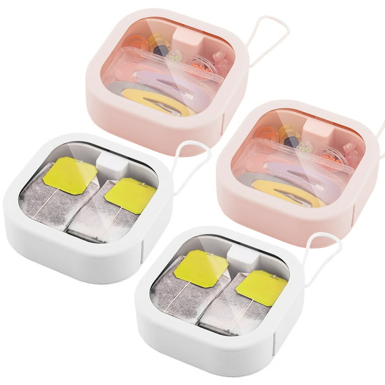 4Pcs Hair Tie Organizer Storage, Stackable and Portable Qtip Travel Case  Holder