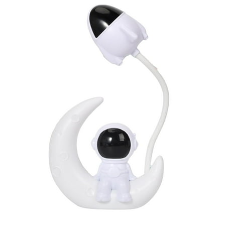 

LED Reading Lamp Creative Shape Soft Lighting Flicker Free One-key Start Flexible Hose Design High Brightness USB Charging Cartoon Astronaut Bedside Lamp Home Supplies