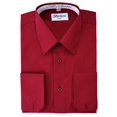 thumbnail image 3 of Berlioni Italy Men's Convertible Cuff Solid Long Sleeve Dress Shirt Burgundy, 3 of 3