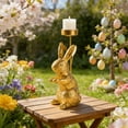 thumbnail image 6 of Tyidzon Easter Bunny Candle Holder, 7.8" Gold Alloy Rabbit Figurine Candlestick, Festival Candle Holder for Easter Table Centerpiece Mantel Home Decor, 6 of 7