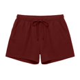 thumbnail image 3 of Only Moment Womens Shorts Blended Fabric Summer Casual Loose Elastic Waist Drawstring Lace Boho Beach Cover Up Shorts Running Shorts for Women Wine,L, 3 of 8