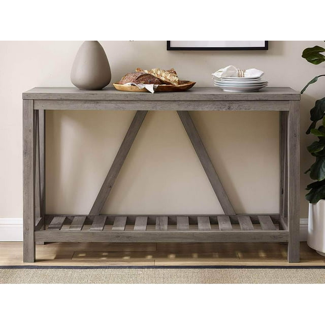 Table d'Entrée Rustique Moderne en A de 52 Pouces Style Ferme - Disponible en 4 Couleurs