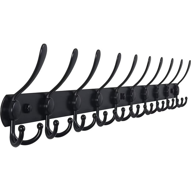Dseap Coat Rack Wall Mounted 10 Tri Hooks,Stainless Steel,Heavy Duty