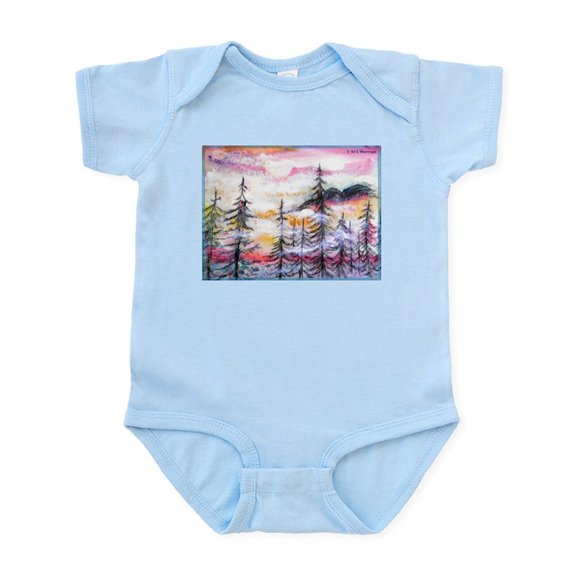 CafePress - Misty Mountains, Art, Infant Bodysuit - Baby Light Bodysuit, Size Newborn - 24 Months