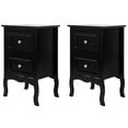thumbnail image 6 of 2PCS Nightstand with 2 Drawers, Countryside Style Night Stand for Bedroom, Wooden Bed Side Table End Table with Metal Handle for College Dorm, Living Room, Office, Black, 6 of 9