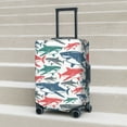 thumbnail image 6 of Zufioo Colorful Shark Print Luggage Case Protective Cover, Zippered Anti-scratch Luggage Case Cover, Suitable for Travel, Business, Unisex-X-Large, 6 of 7