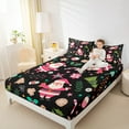 thumbnail image 4 of Castle Fairy Santa Claus 4 Pieces Queen Sheet Sets,Merry Christmas Ultra Soft Flat Sheet,Festival Xmas Queen Fitted Sheet,Luxury Children Bedroom Decor, 4 of 7