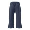 thumbnail image 3 of Juslio Girls Pants Children Boys Girls Jogging Bottoms Sports Trousers Long Training Casual Sweat（Navy Capris， 120）, 3 of 5