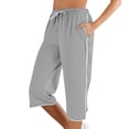 thumbnail image 2 of Delayuji Womens Capri Pant Loose Fit Casual High Waisted Lightweight Baggy Yoga Pants With Pockets Summer, 2 of 5