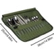 thumbnail image 3 of Nvzi Bolsa para cubiertos, portátil, enrollable, de poliéster, para tenedores, cucharas y palillos, resistente al agua, organizador de viaje para utensilios de cocina, color verde militar., 3 of 5