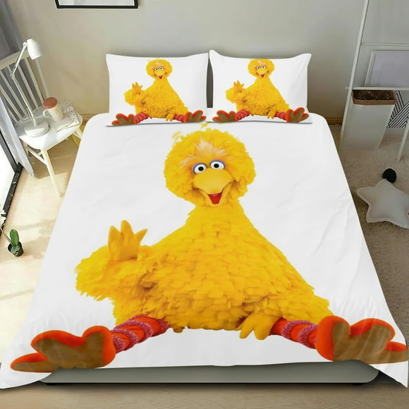 Big Bird Conjunto de sábanas temático, trío de piezas, cómodo y amigable con la piel, diseño único, regalo de decoración para el hogar para familiares, amigos y fans,140X210cm
