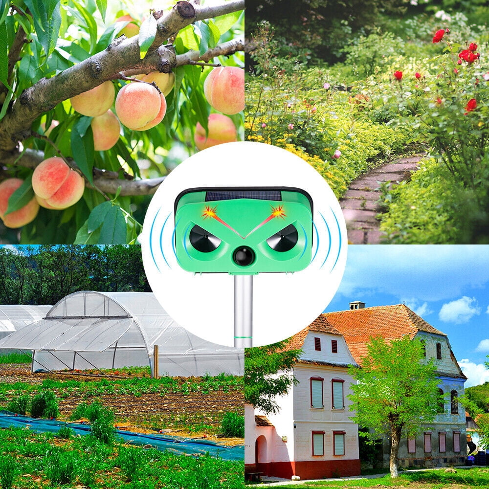 Jahy2Tech Ultrasonic Outdoor Animal Repeller, Outdoor Solar Powered Animal Repeller Waterproof with Motion Sensor & Flashing Light