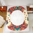 thumbnail image 6 of Homewish Romantic Couple Skeleton Twin Sheet Sets, Retro Rustic Flower Floral Twin Fitted Sheet, Mandala Bohemian Style Flat Sheet, Lightweight Room Decor, 3pcs, 6 of 8