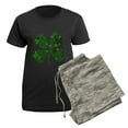 thumbnail image 5 of CafePress - Lucky 4 Leaf Clover Irish Women's Dark Pajamas - Women's Short Sleeve Print T-Shirt and Pants Dark Cotton Pajama Set, 5 of 7
