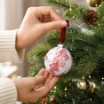 thumbnail image 7 of 2026 Christmas Home Party Decor 8CM Toile Print Fabric Wrapped Christmas Ornaments Balls 6PCS Vintage Chinoiserie Xmas Tree Hanging Decorations With Velvet Ribbon Celebration Party Supplies, 7 of 7